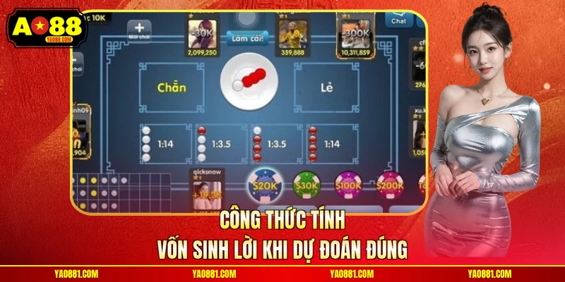Công thức tính vốn sinh lời khi dự đoán đúng